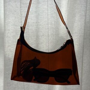 Translucent brown stadium shoulder bag